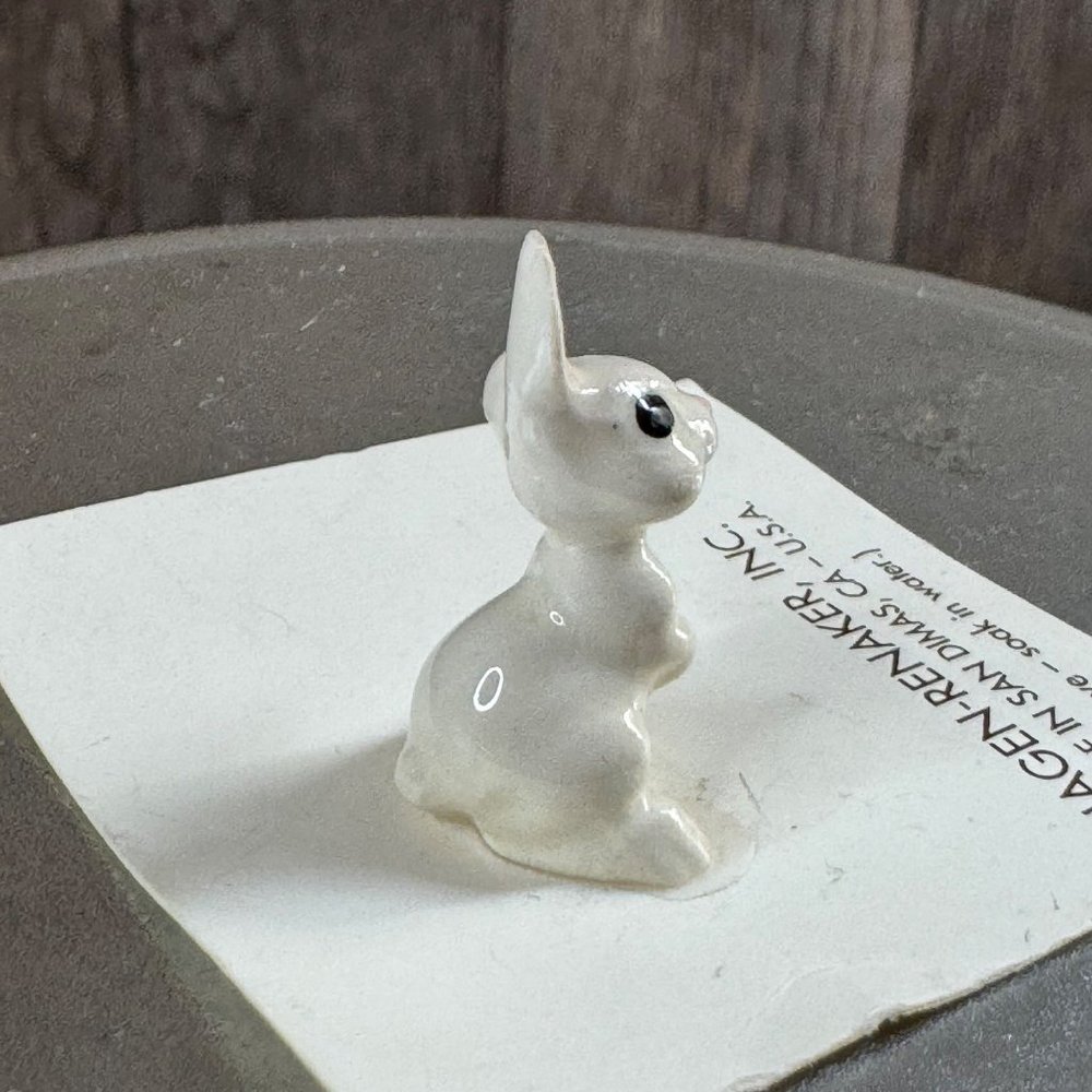New Vintage Hagen Renaker Miniature Rabbit Bunny Figurine 1989 USA 1 1/8 inches - Picture 6 of 9